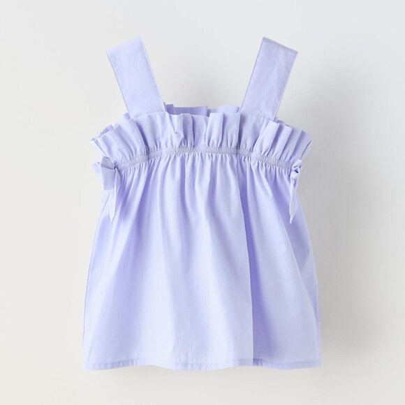 Zara Kids Girls Purple Poplin Matching Set - Picture 3 of 9